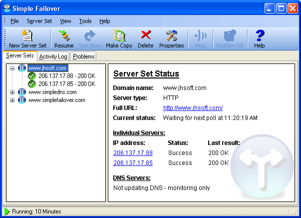 Simple Failover Screenshot